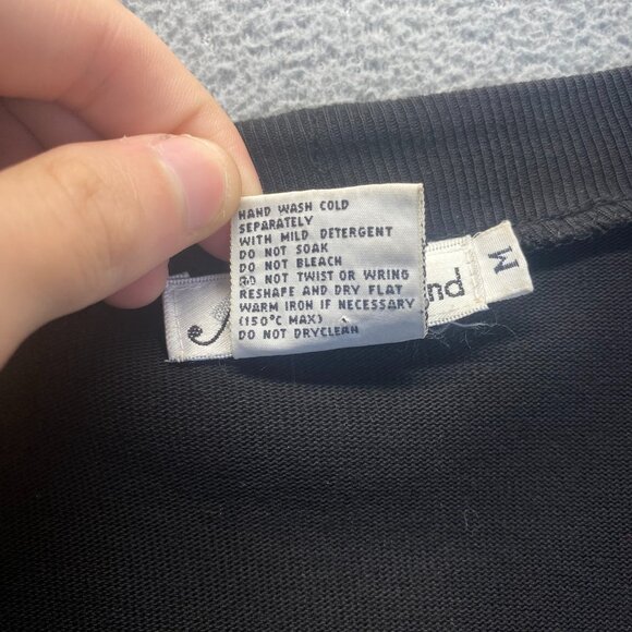 Marie Diamond Black Sweater Womens Size M  4 Buttons 2 Pockets,100% Cotton - Picture 7 of 10